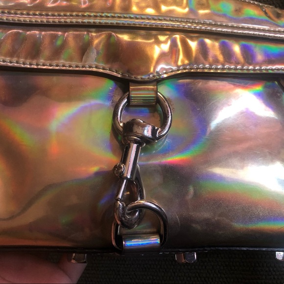 Rare Holographic Iridescent Hologram Rebecca Minkoff Mini Mac EUC - Picture 4 of 16